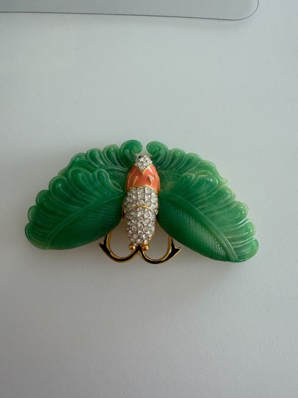 KENNETH JAY LANE Vintage Moth Resin Brooch Pin - Picture 4 of 8
